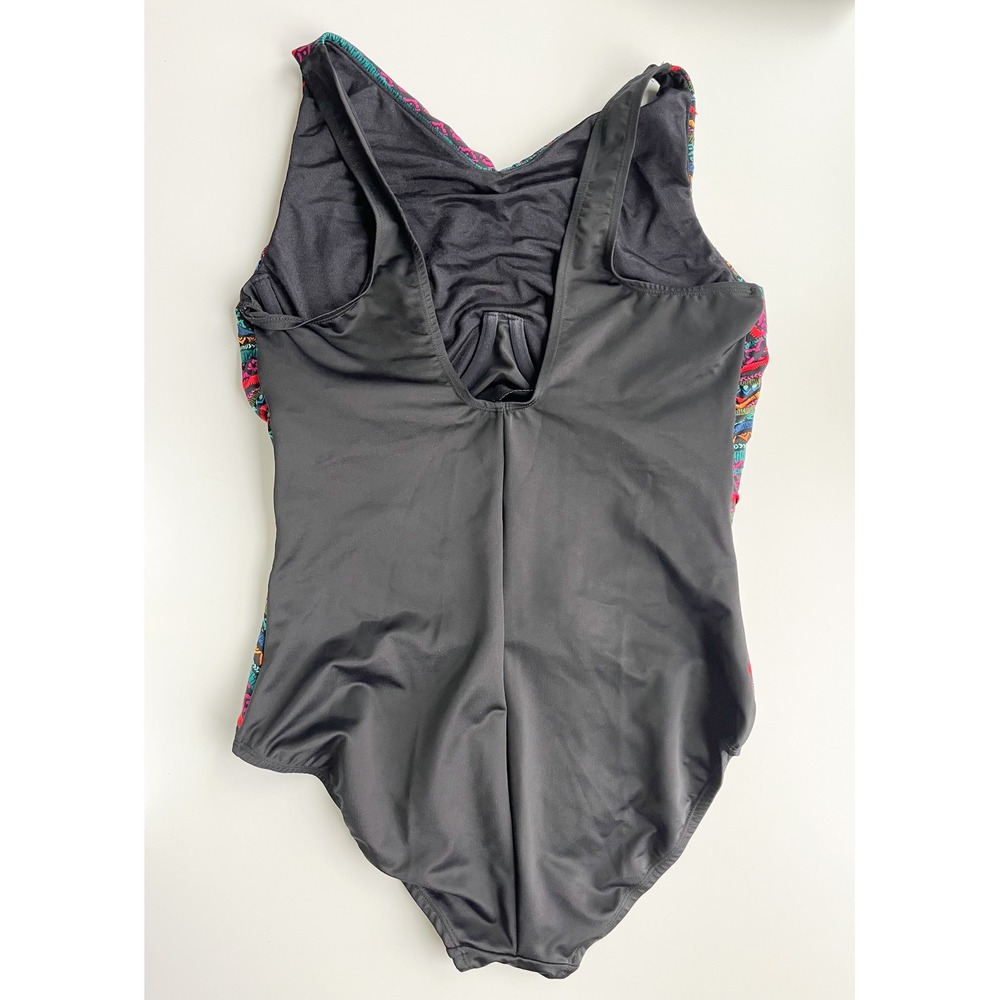 Miraclesuit Raya De Sol Brio One Piece Slimming Swimsuit Womens 14 Black Mutli - Picture 7 of 11